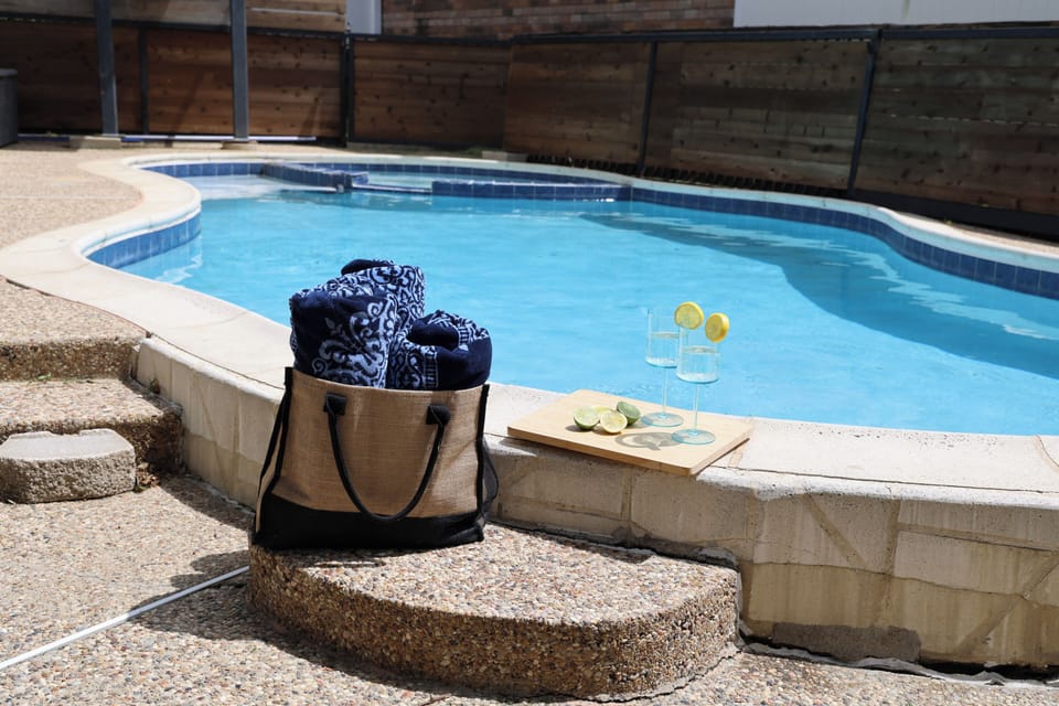 Private pool with a relaxed resort-style setup for sunny outdoor lounging