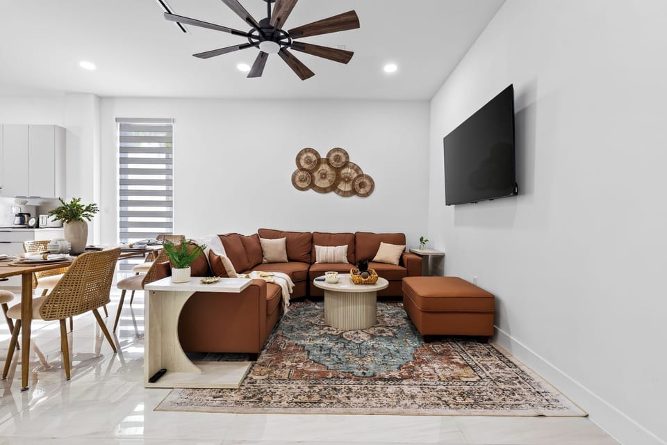 Sink into the spacious lounge for laid-back movie nights and conversation.
