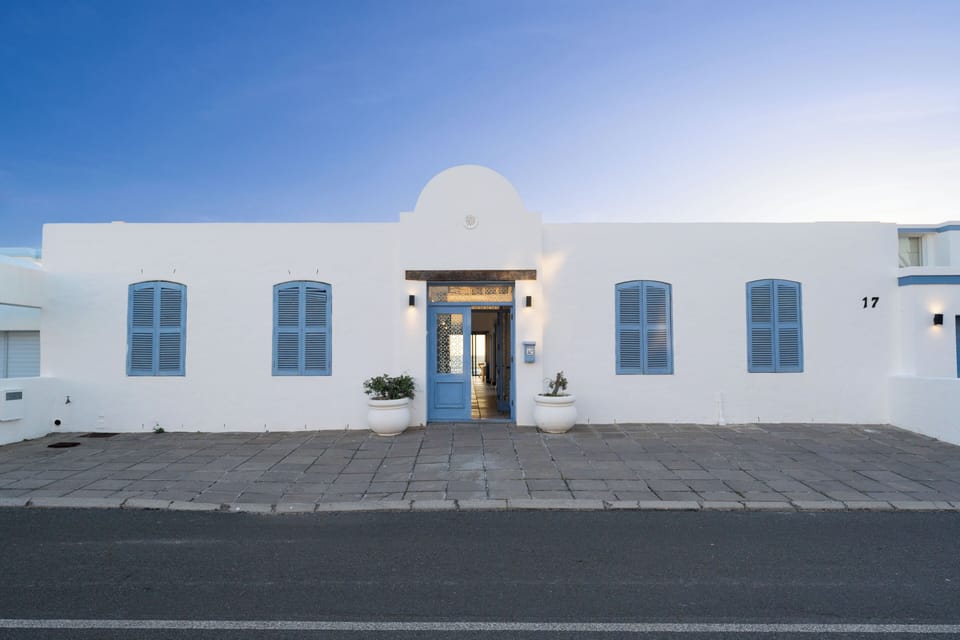 The entrance from the road