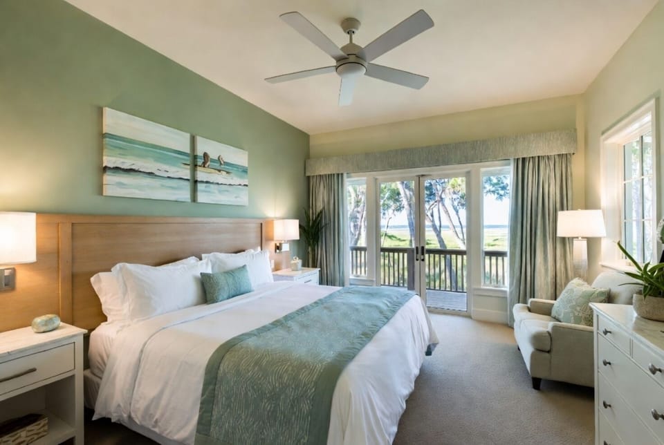 Primary Bedroom • King Bed with Balcony Access