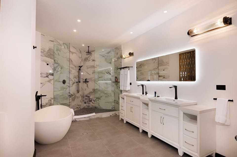 Indulge in a deep soaking tub after beach adventures.