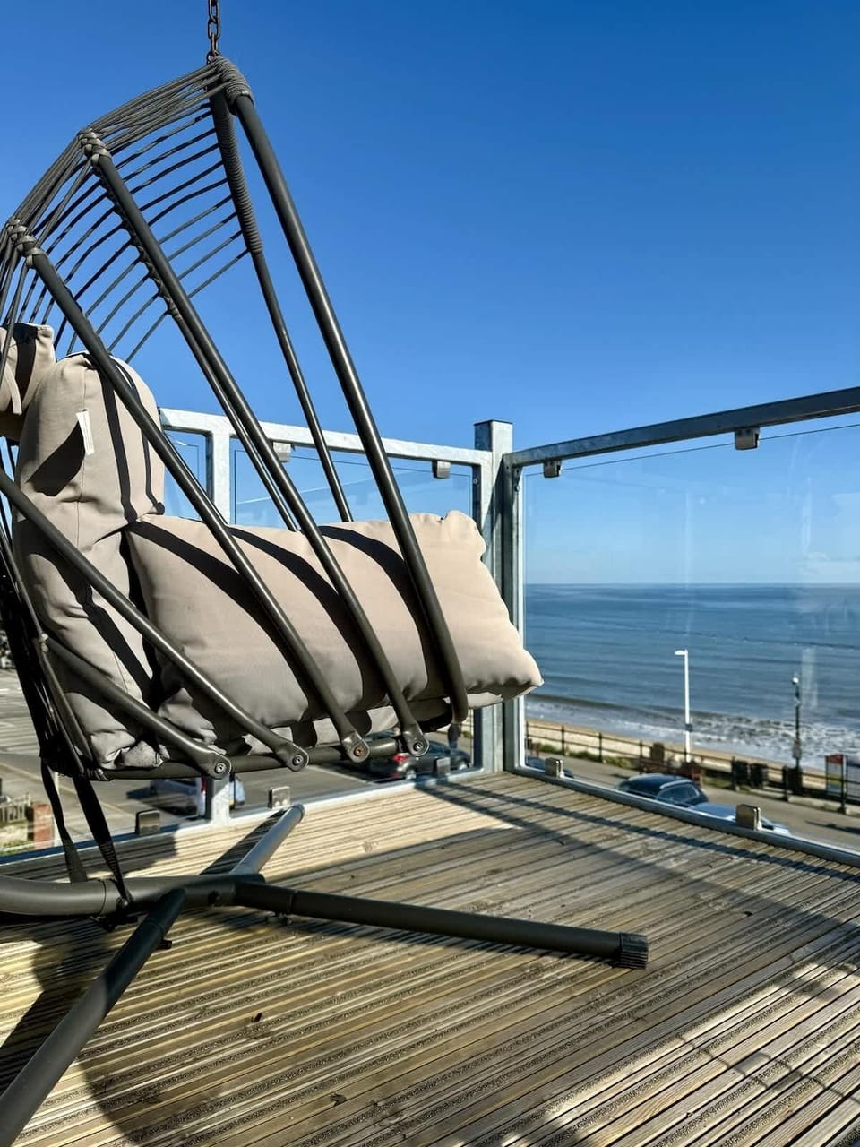 Balcony with sea views