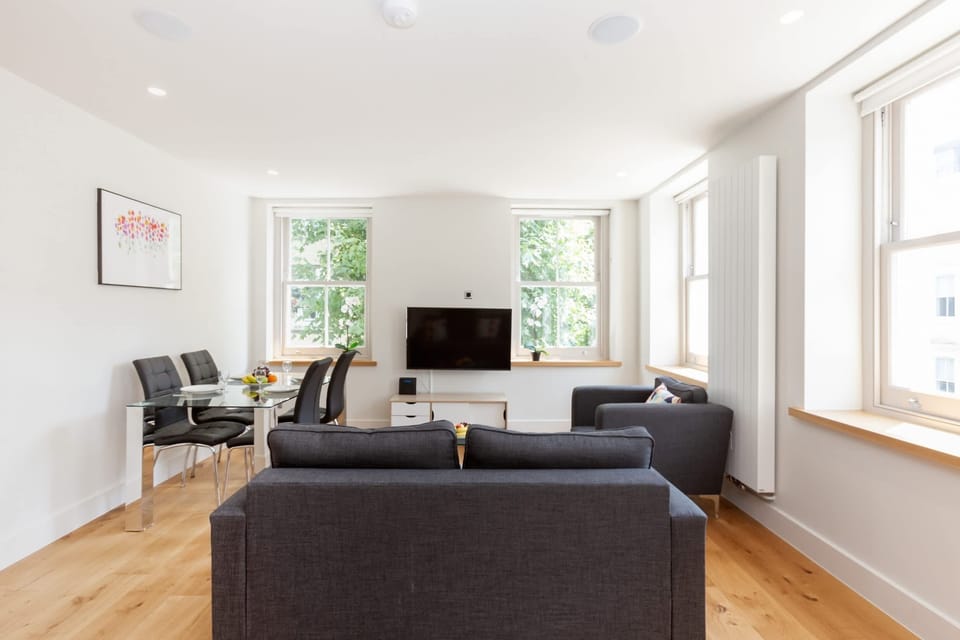 The open-plan living and dining area