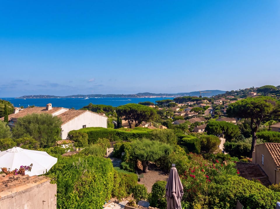 Sweeping sea views and lush hillside gardens in a tranquil setting