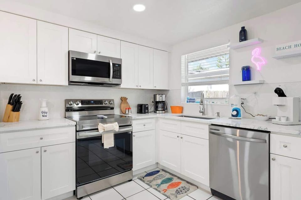Fully equipped kitchen with everything you need for home-cooked meals.