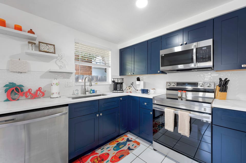 Fully equipped kitchen with everything you need to prepare meals.