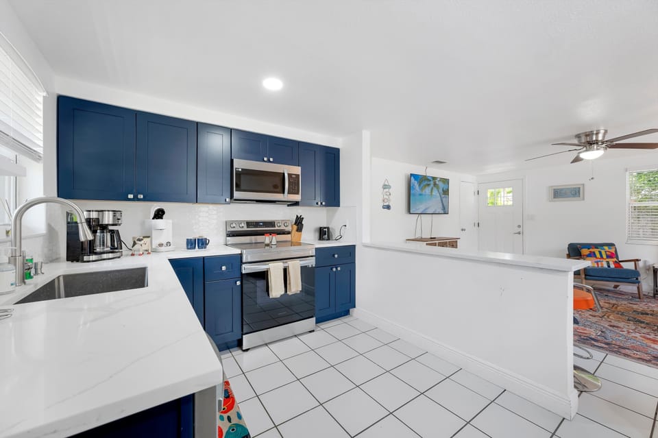 Fully equipped kitchen with everything you need to prepare meals.