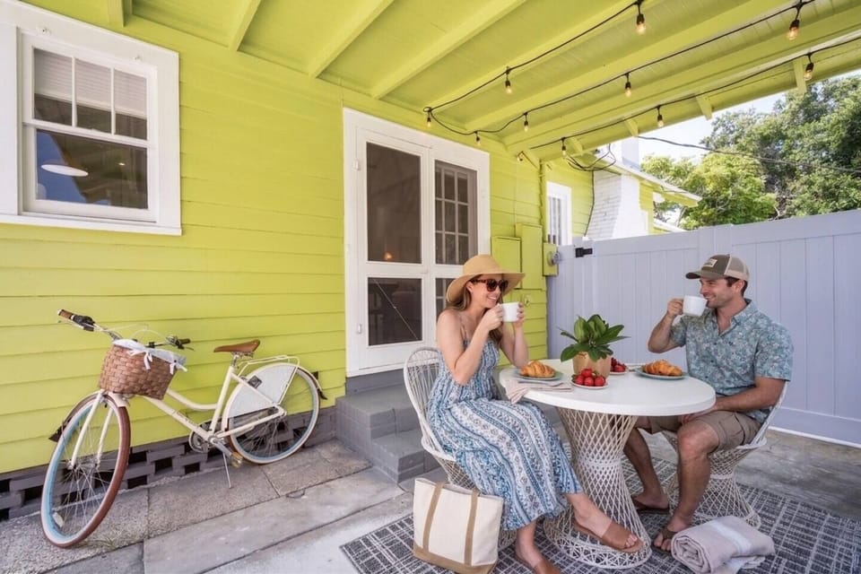 This covered outdoor living space is the perfect spot for your morning coffee or a slow brunch before heading to the Gulf beaches.