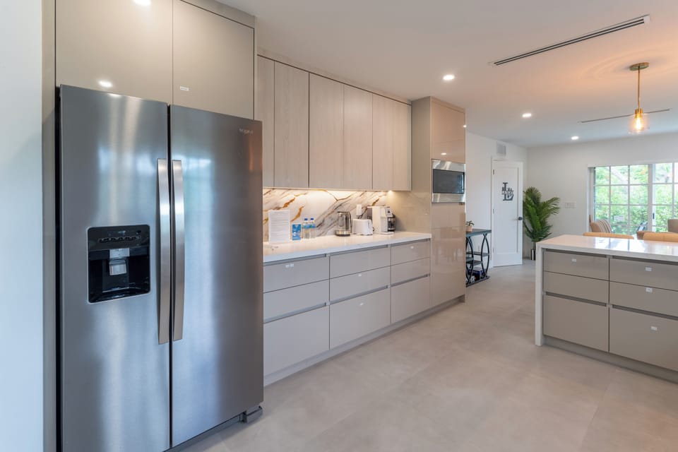 Bright modern kitchen with spacious island and sleek stainless appliances
