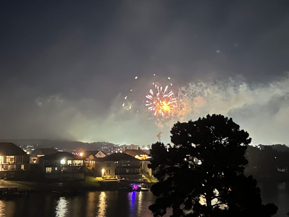 Fireworks from the main balcony. 