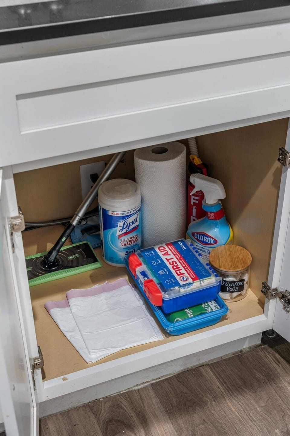Cleaning supplies provided to keep everything fresh throughout your stay.