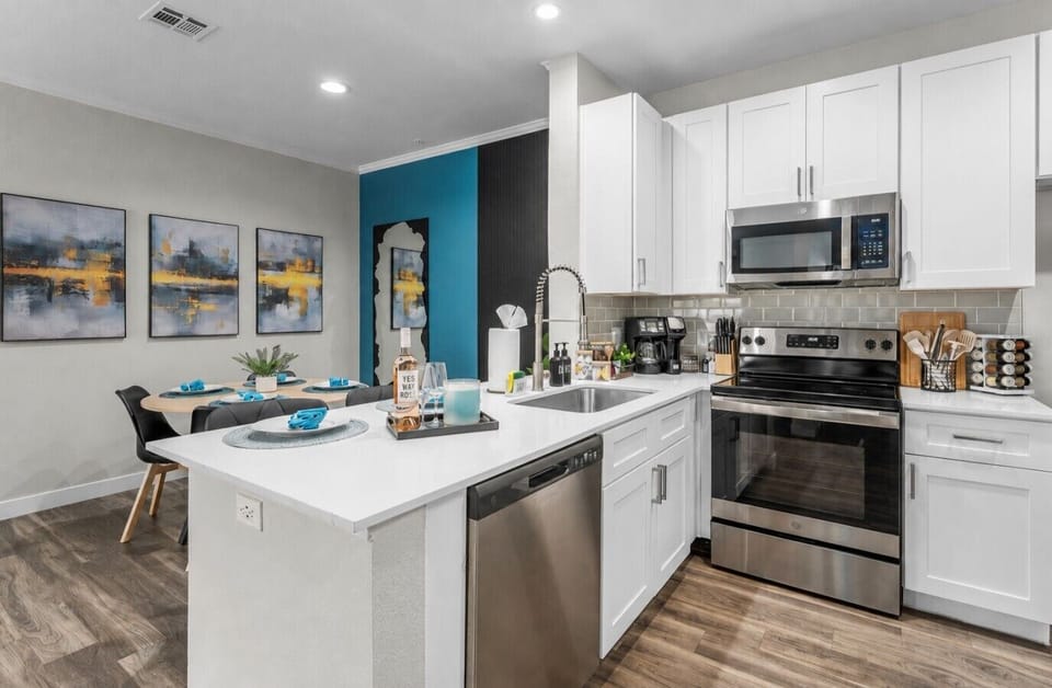 Spacious kitchen with a large island — perfect for cooking, gathering, and entertaining.