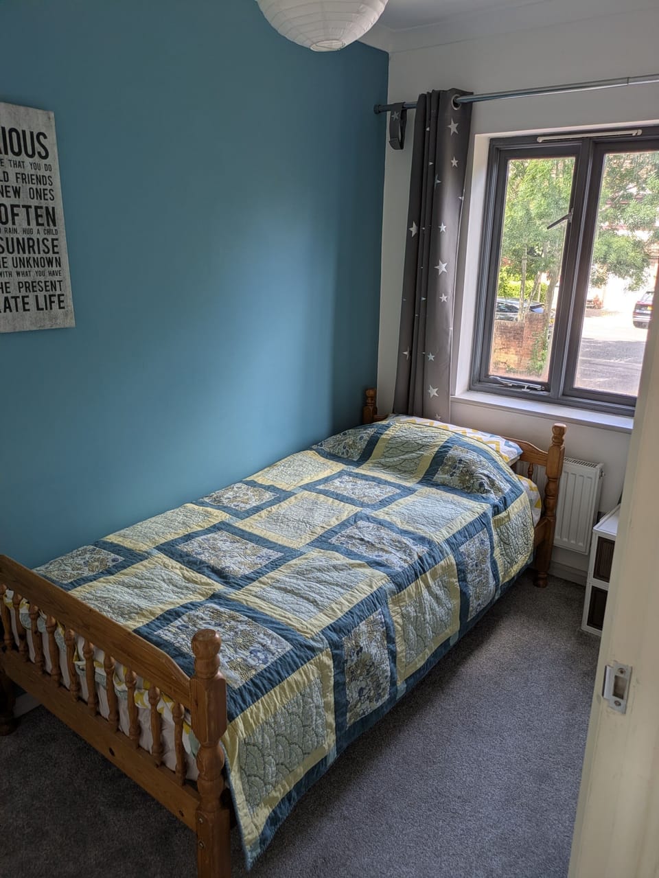 The second bedroom offers a comfortable single bed