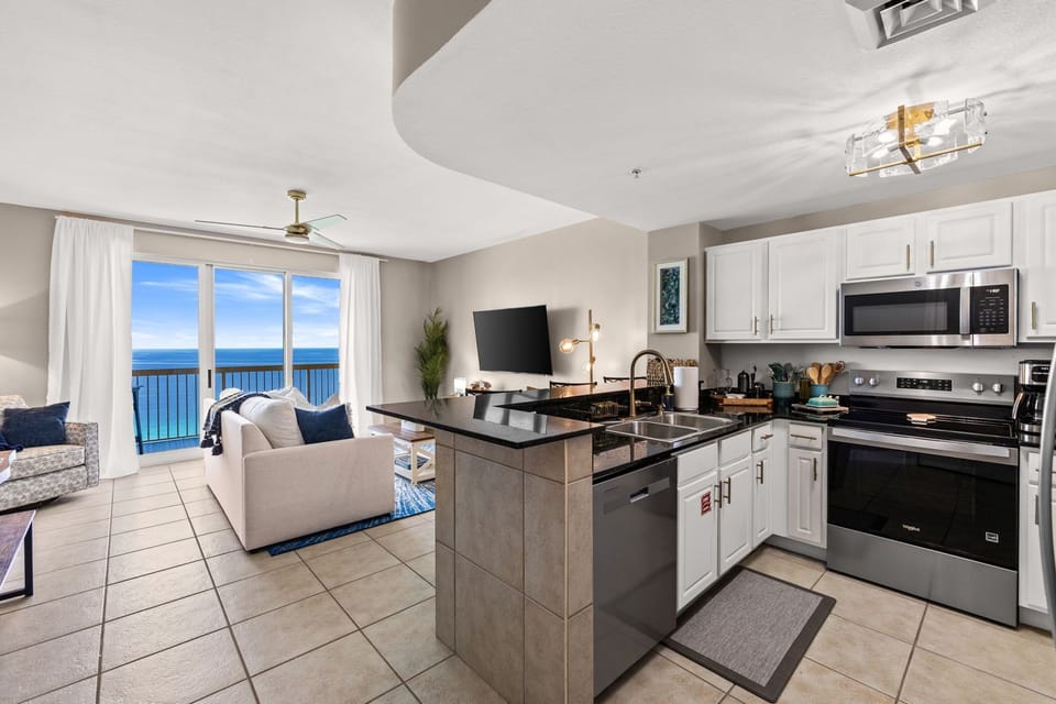 Updated appliances, equipped with quality cookware for full meal preparation