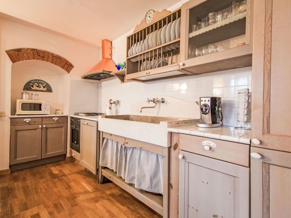 Kitchen, Cabinetry, Countertop, Furniture, Kitchen Appliance, Interior Design, Flooring, Major Appliance, Wood, Ceiling