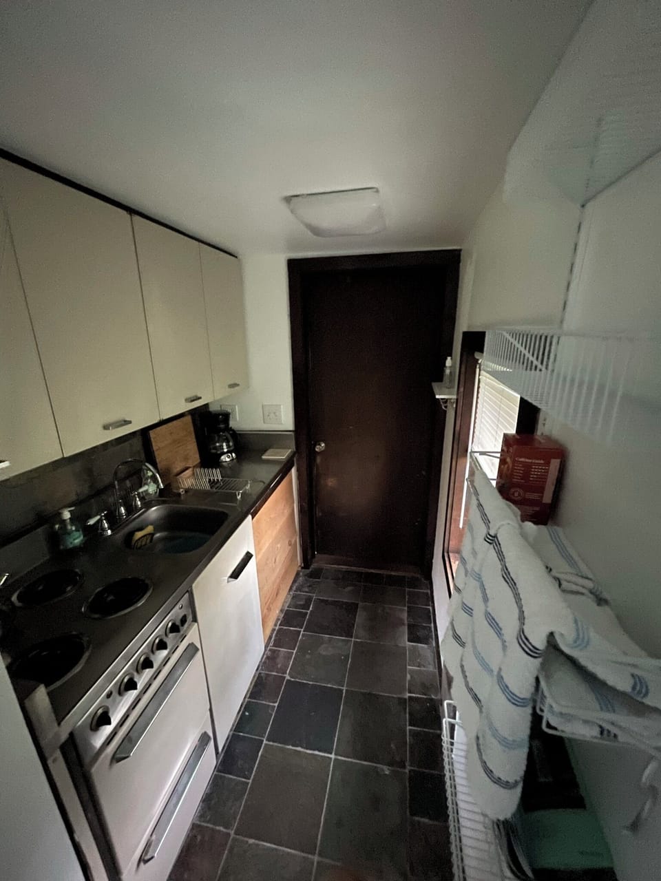 Kitchenette.  Your full size fridge is just outside your door in the barn