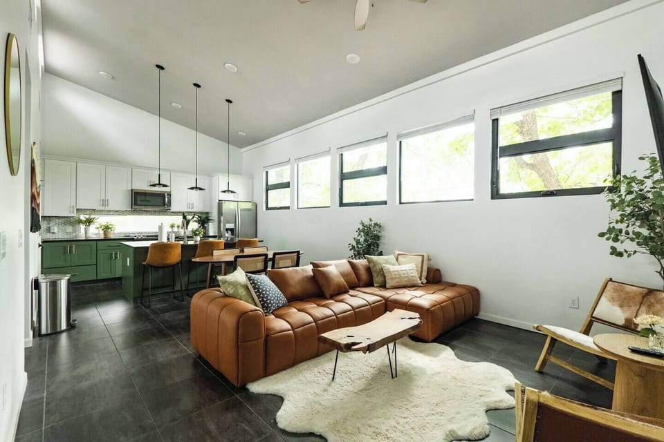 Living Room Area in Unit A

- 75” Smart TV
- Wifi
- Ceiling Fan
- Full Bathroom