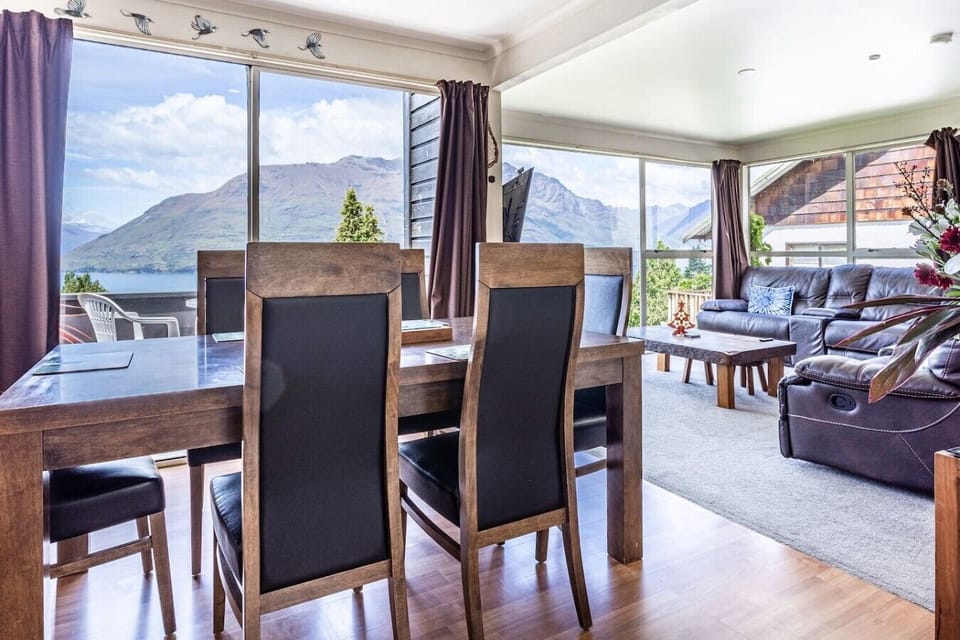 Open plan living and dining area.