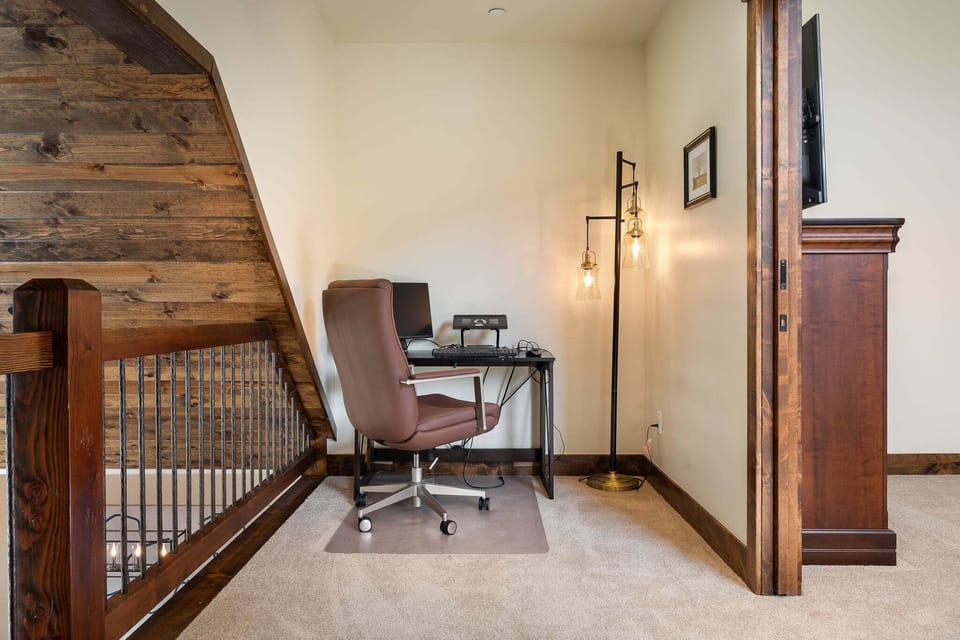 Upstairs Work Desk with Monitor and Chair