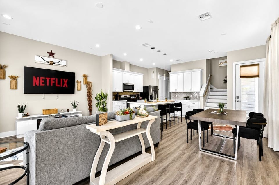 Living Room: Bright and airy space with modern decor, perfect for relaxation and entertainment!