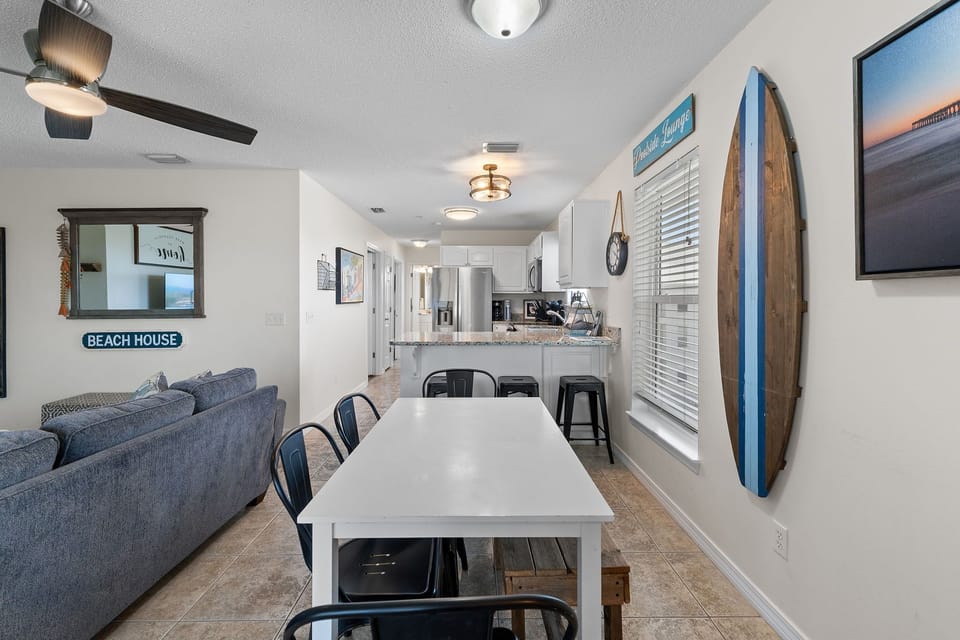 Dining table with seating for six