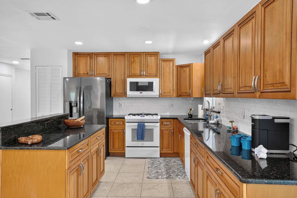 Fully stocked kitchen — everything you need for a week or longer.