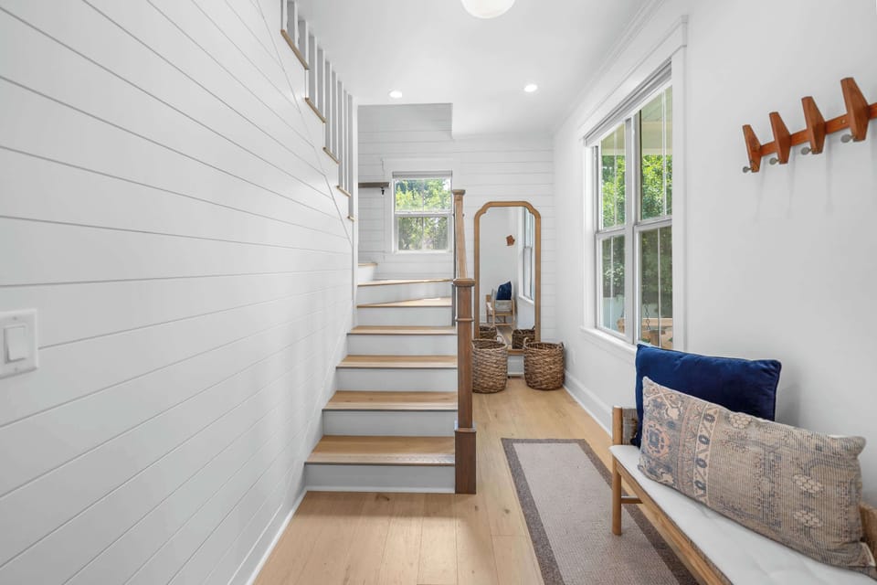Head upstairs to discover additional spaces designed for relaxation and comfort