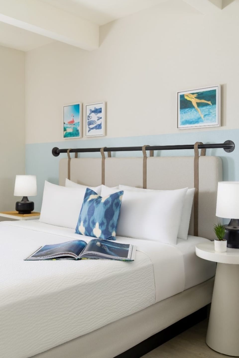 Drift off fast in a serene, perfectly made bed.