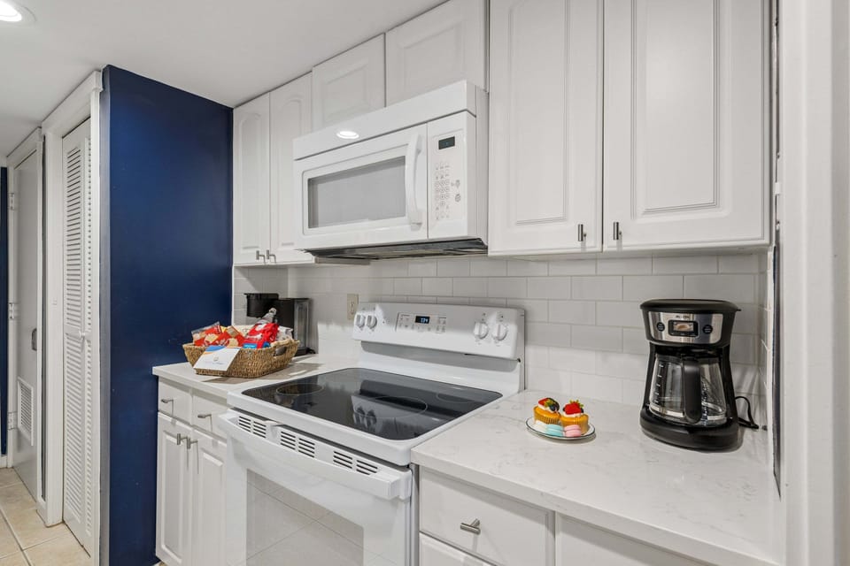Fully equipped kitchen ready for morning coffee and easy meals