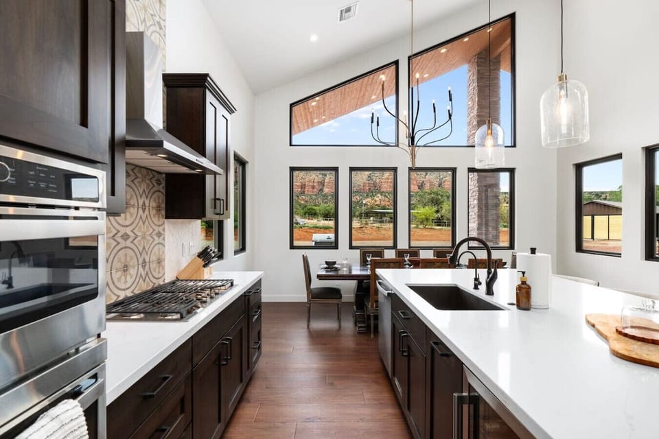 The kitchen island.
