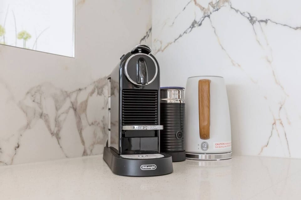 Start the day with barista-style coffee, brewed at home before heading out to explore the city.