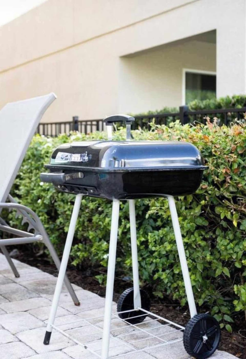 Charcoal BBQ grill ready for outdoor family cookouts