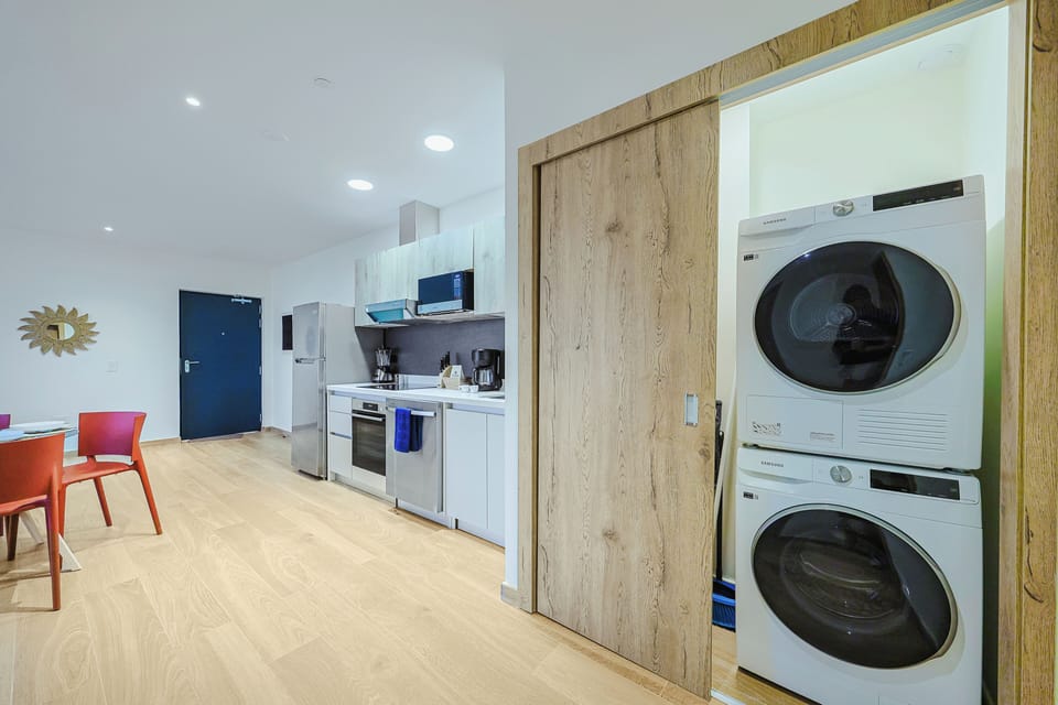 Your stay is made easy with a fully equipped kitchen and in-unit washer and dryer, so you can pack light and feel right at home.