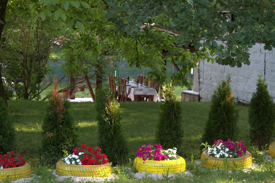 Outdoor banquet area