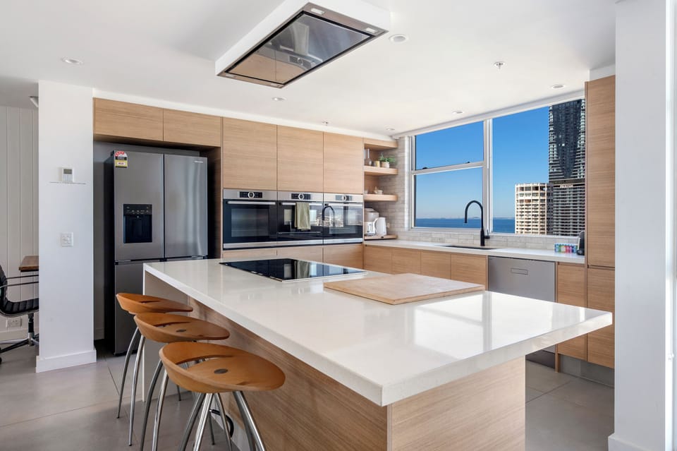 Cook, gather and entertain with ease in the spacious, fully equipped kitchen, designed with plenty of room for everyone to enjoy your Gold Coast stay together.