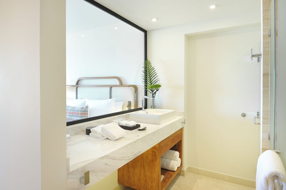 Rinse off in the spacious walk-in shower after the beach.