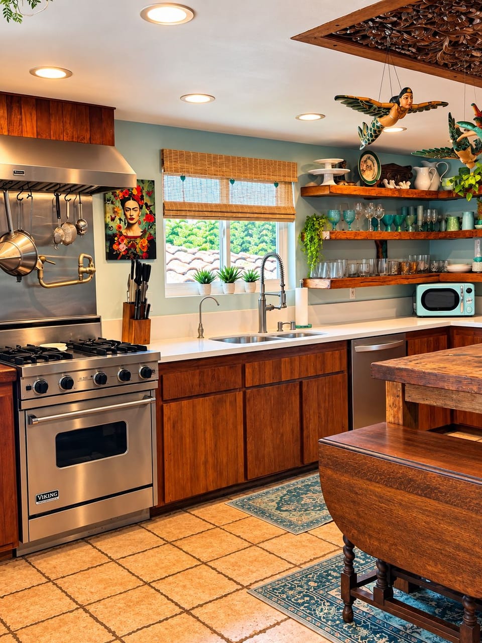 Kitchen With Rustic Island