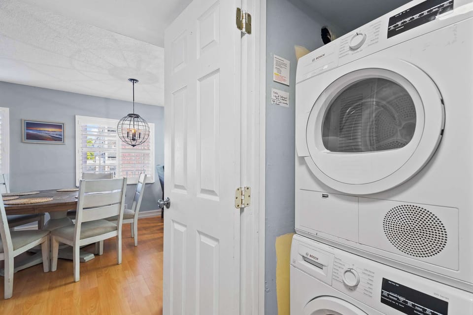 Convenient in-unit washer and dryer available for guest use.