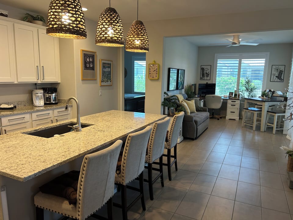 Kitchen with seating for 4 at Island