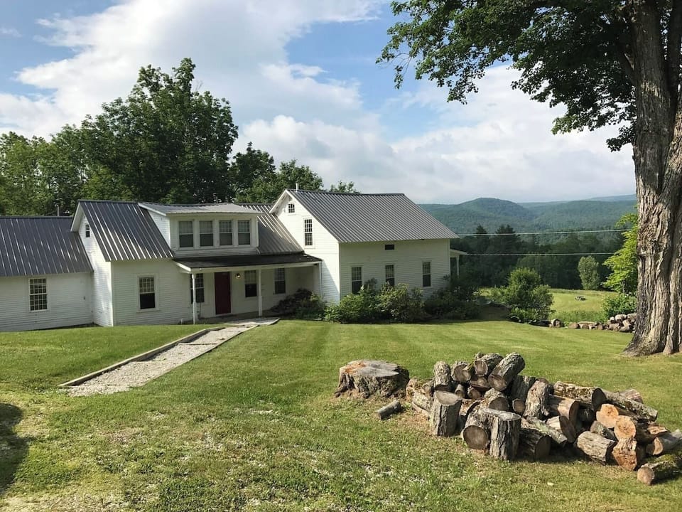 House set on 40+ acres offers great privacy.  Beautiful in summer and fall as well