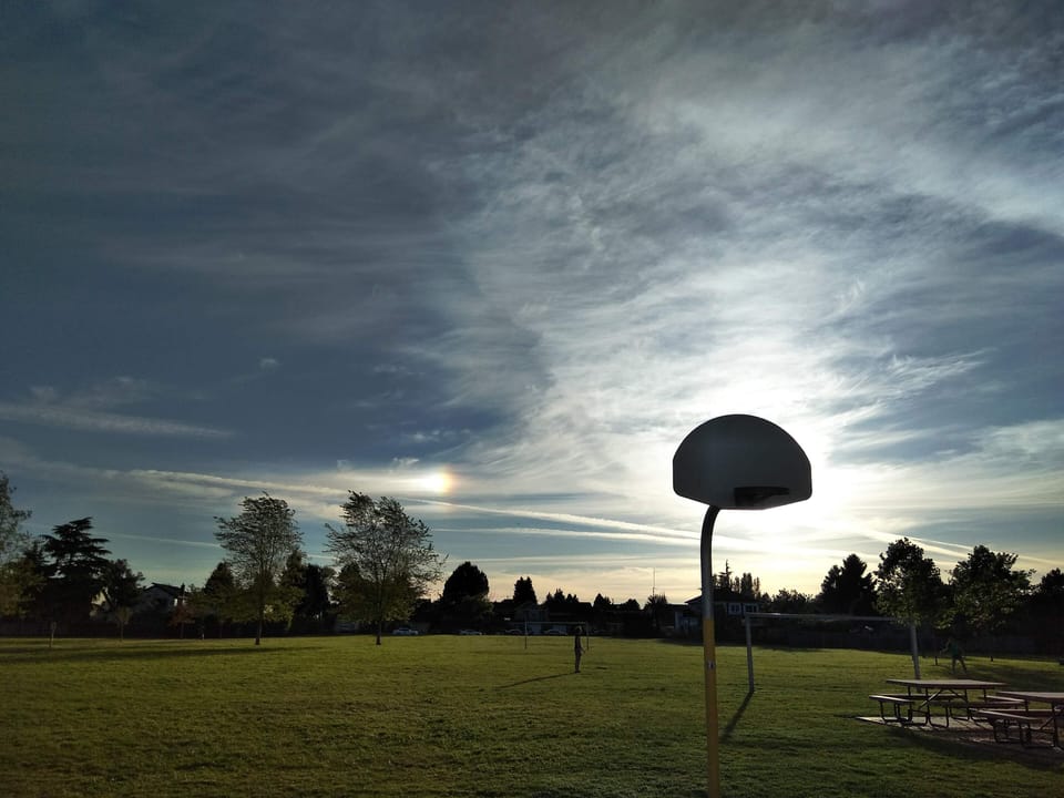 Nearby park with basketball court