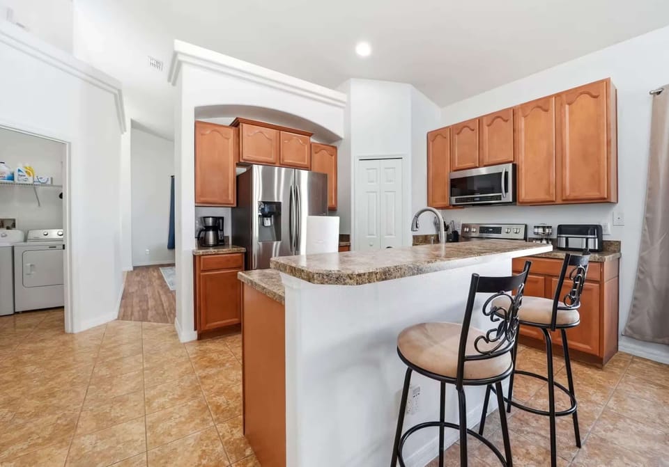 Whip up family favorites in the fully equipped kitchen