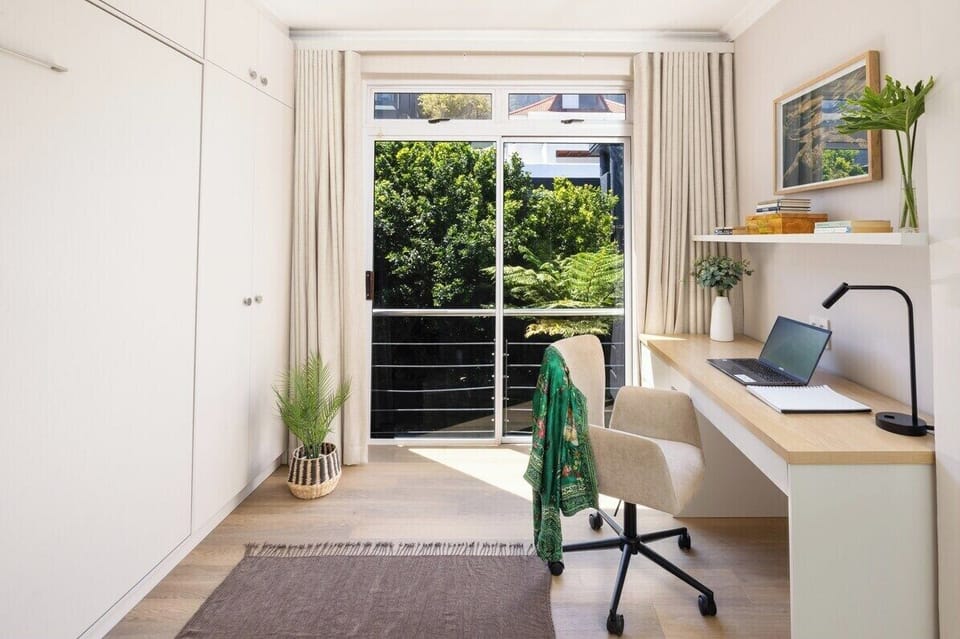 The study doubles as a peaceful retreat or a fifth bedroom
