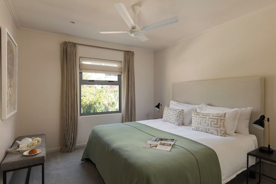 Bedroom 3 with queen size bed, mountain views, ceiling fan