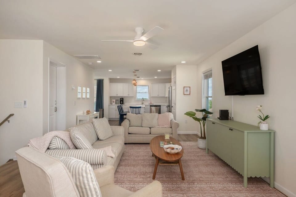 Open-concept living room & kitchen