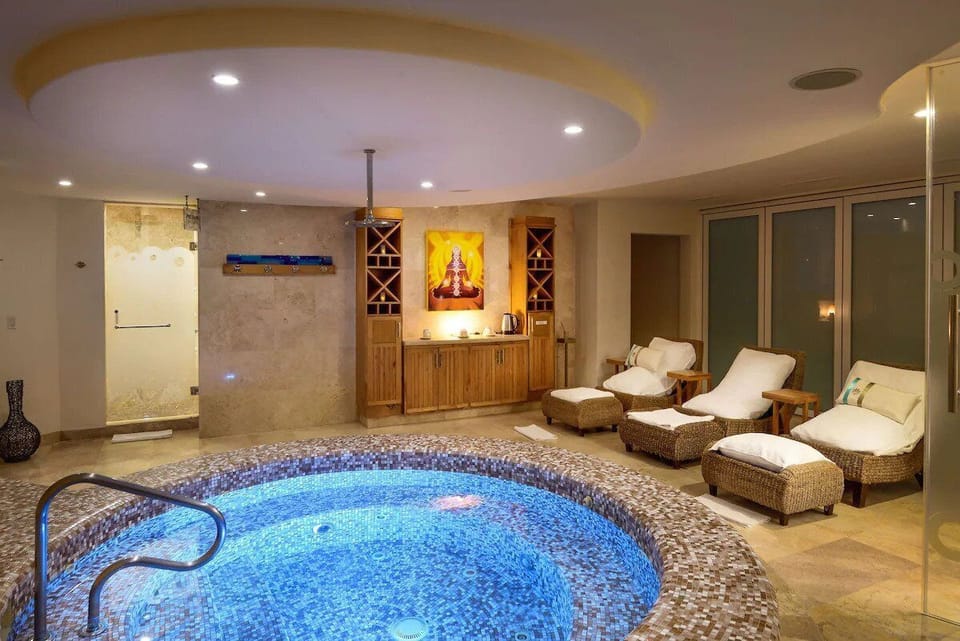 Recharge in the tranquil spa with soothing warm-water therapy.