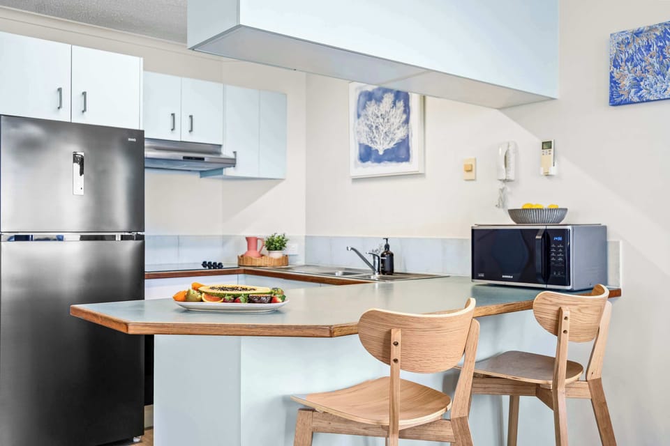 Fully equipped kitchen with modern appliances for an easy self catered stay