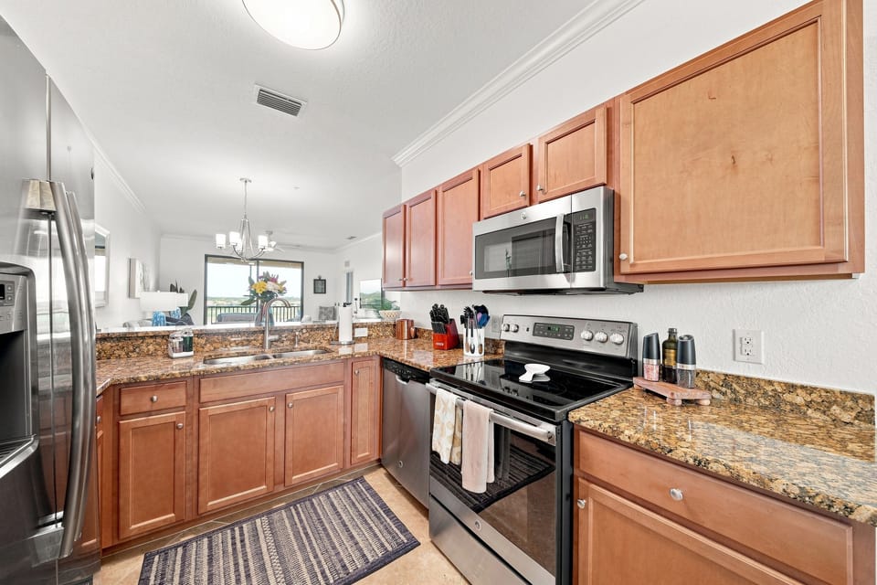 A well equipped kitchen will delight the chefs in your party.