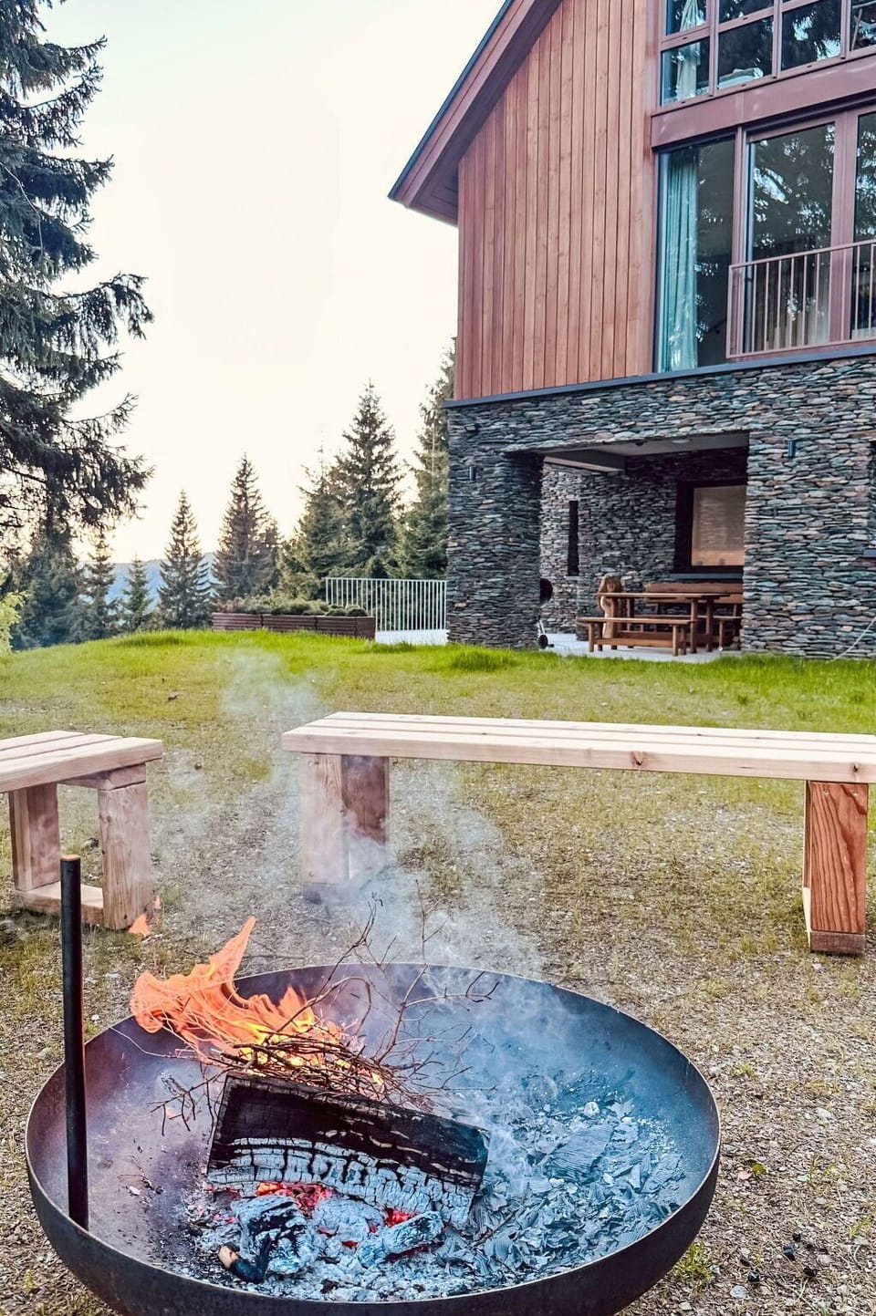 Home, Cottage, Lawn, Farmhouse, Garden, Yard, Landscaping, Larch, Backyard, Log Cabin