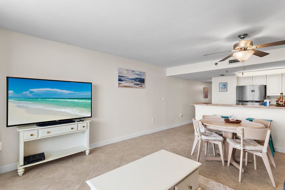 Enjoy a movie on the flat screen